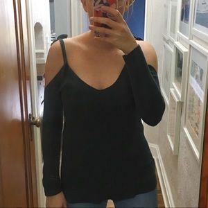 Loft medium emerald cold shoulder sweater